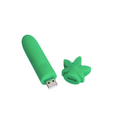 Maia STONI 420 Rechargeable Mini Bullet Vibrator Green - Bullet Vibrators