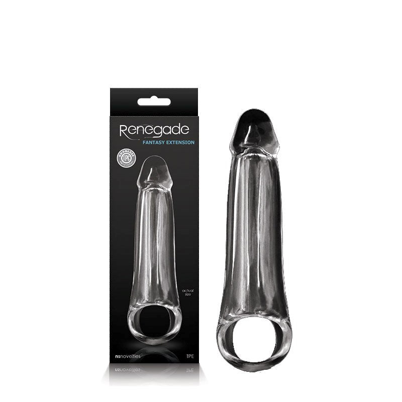 NS Novelties Renegade Fantasy Extension Small Penis Extension Sleeve Clear - Penis Sleeves and Extenders