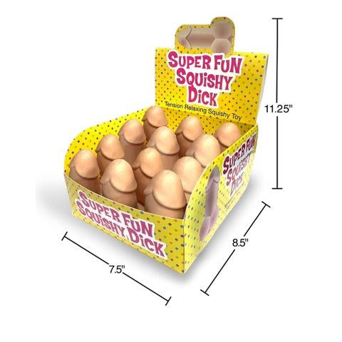 Little Genie Super Fun Squishy Novelty Stress Dick Counter Display of 12 - Party Gifts and Novelties