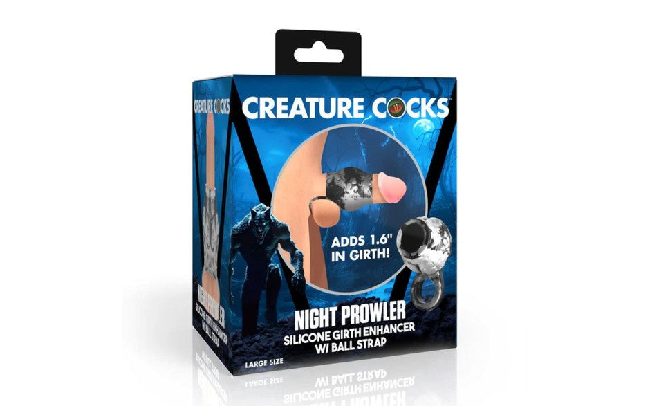 Night Prowler Silicone Penis Sleeve and Ball Stretcher - Penis Sleeves and Extenders