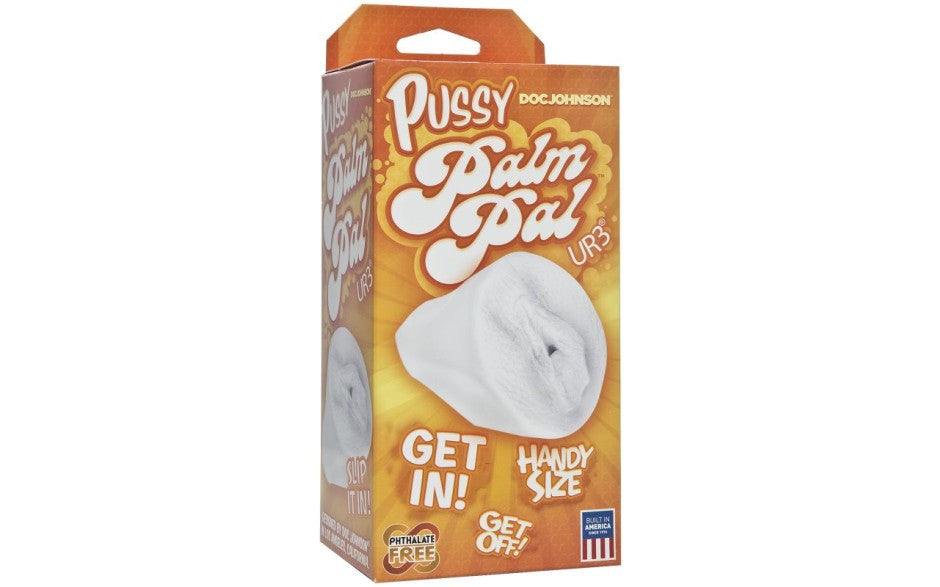 Doc Johnson Palm Pal Ultraskyn Pussy Stroker Frosted Clear - Masturbators and Strokers