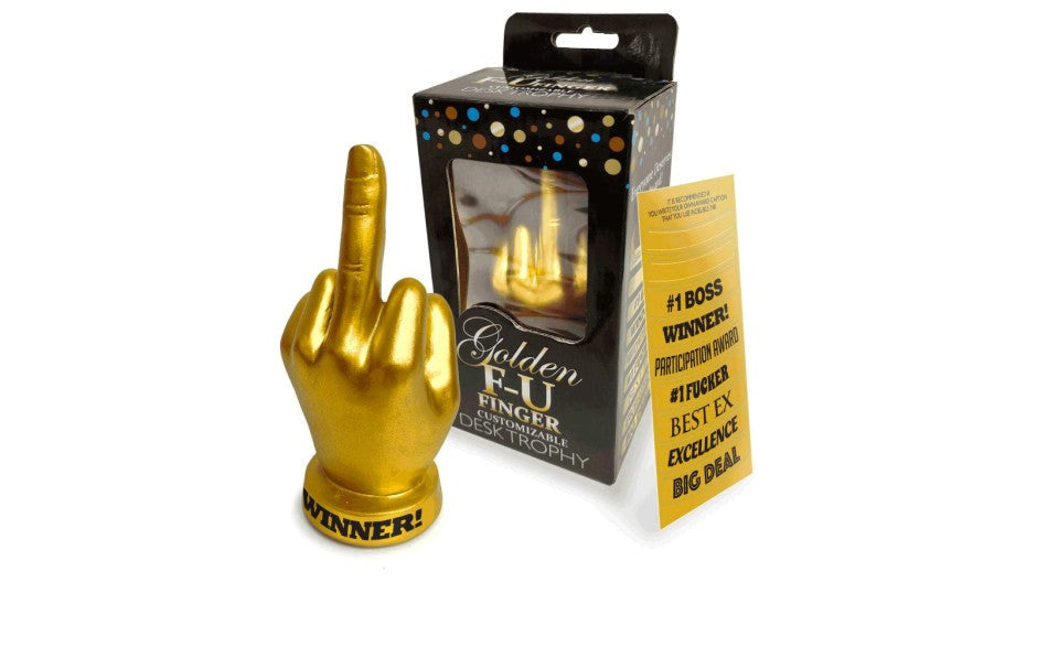 Genie Golden FU Finger Novelty Trophy - Party Gifts and Novelties