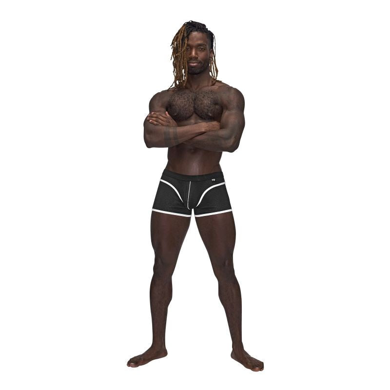 Male Power Sport Mesh Breathable Mens Mini Short Black - Mens Briefs And Boxers