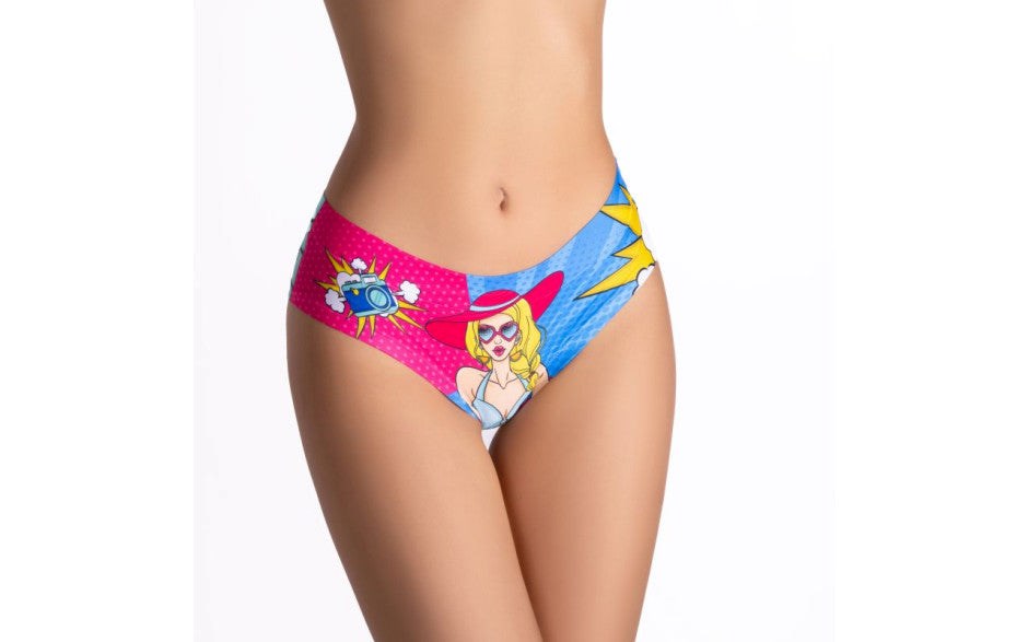 Mememe Lingerie Comics Beach Girl Slip Sexy Panties - G-Strings, Panties and Shorts