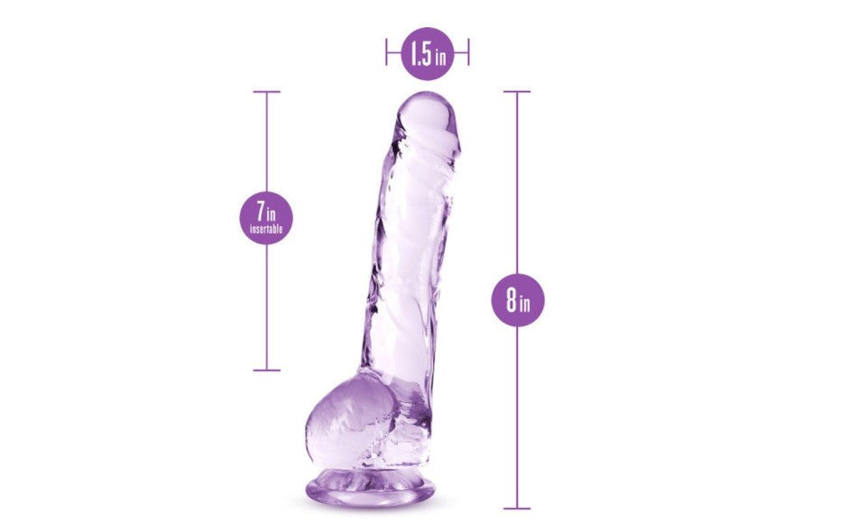 Naturally Yours 8 Inches Crystaline Realistic Dildo With Balls - Realistic Dildos