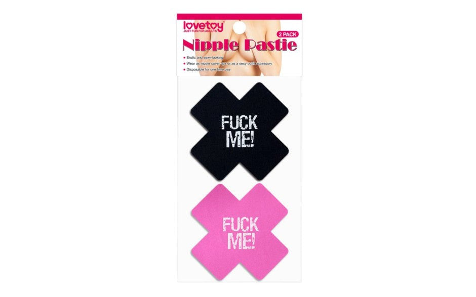 Cross Pattern Nipple Pasties Twin Pack by Lovetoy - Breast and Nipple Toys