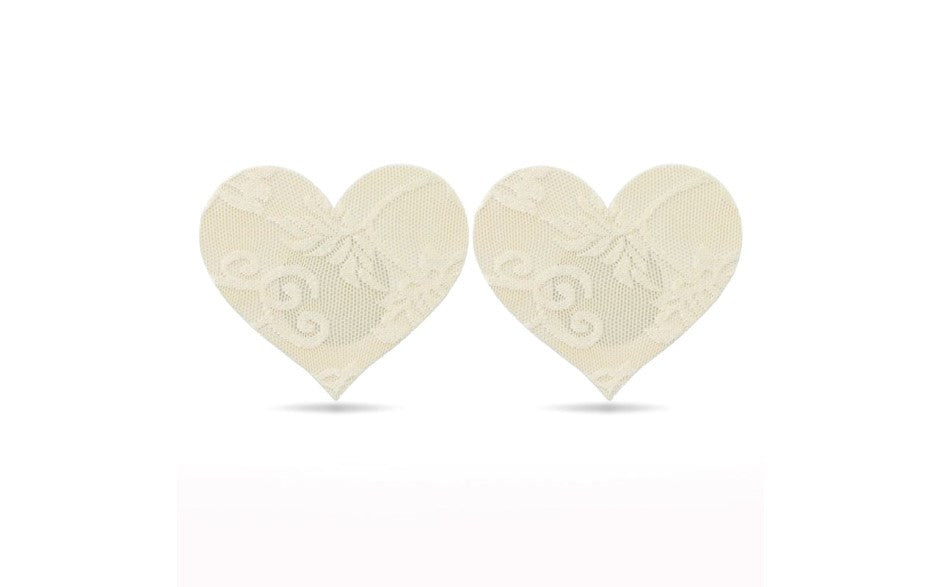 Lovetoy Lace Heart and Flower Womens Nipple Pasties Twin Pack - Breast and Nipple Toys