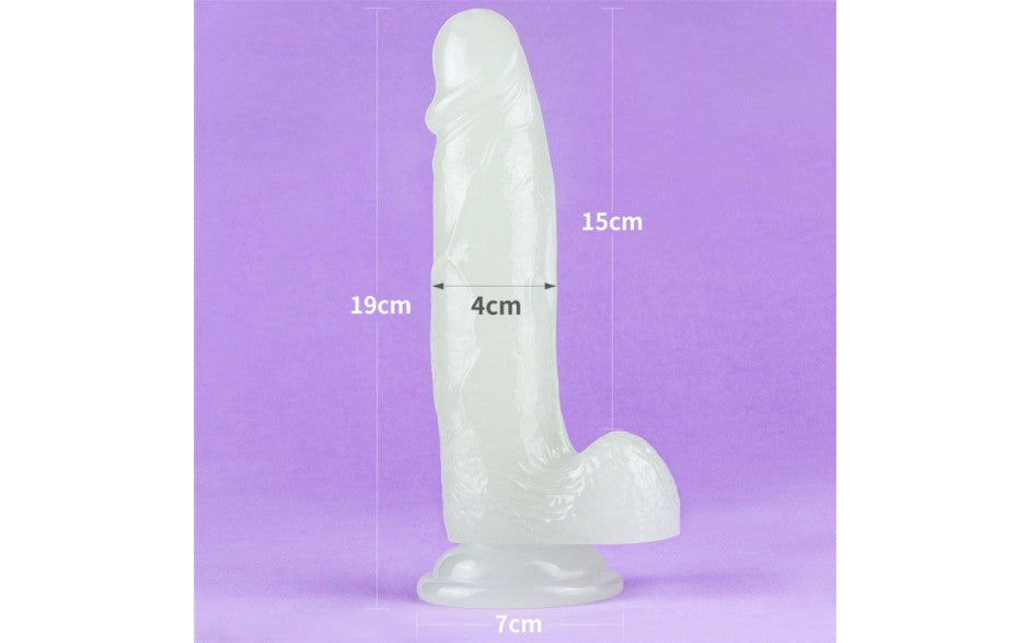 Lovetoy Lumino Play Flexible & Realistic Dildo With Balls 7.5 Inch Clear - Realistic Dildos
