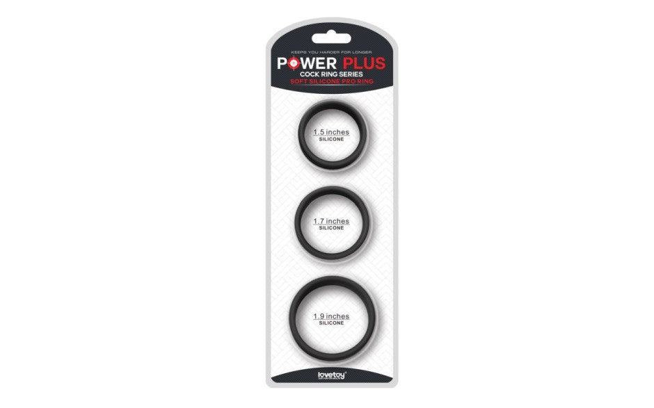 Lovetoy Pro Stretchy Silicone Cock Rings Set 3 Piece - Cock Ring Sets