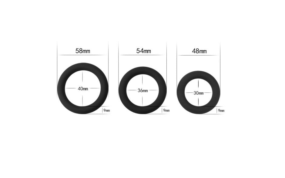 Lovetoy Thick Stretchy Silicone Cock Rings Set 3 Piece - Cock Ring Sets