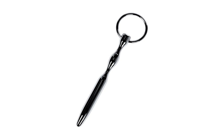 Metal Silver Metal Bullet Shaped Urethral Plug With Cock Ring - Urethral Sounds