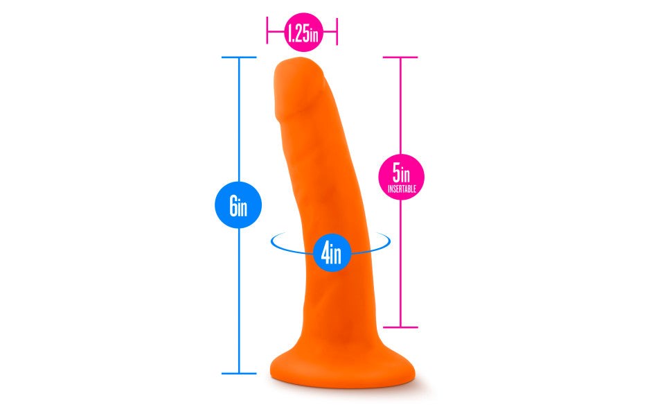 Neo Dual Density Realistic Cock 6 Inch Neon Orange - Realistic Dildos