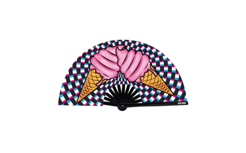 Neva Nude Ice Scream You Scream Blacklight Folding Fan - Fancy Dress Ups