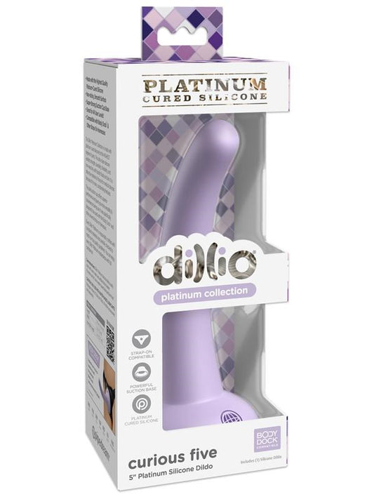 Dillio Platinum Curious Five 5 inch Platinum Silicone Dildo