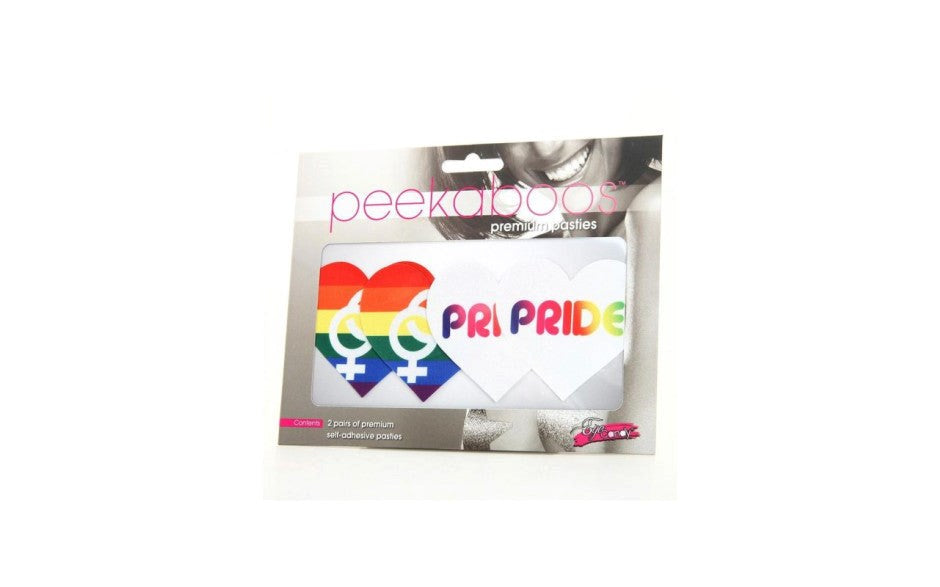 Peekaboo Pride Hearts Sleek & Sexy Nipple Pasties - Fancy Dress Ups