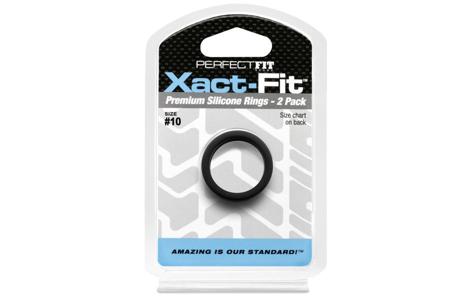 Perfect Fit Xact Fit #10 Stretchy Cock Rings 2 Pack 1 Inch - Cock Ring Sets