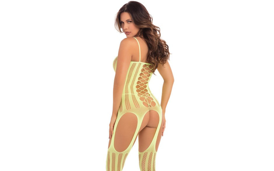 Pink Lipstick Fake News Womens Body Stocking One Size Yellow - Body Stockings