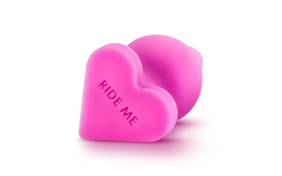 Play With Me Naughtier Candy Heart Shaped Ride Me Butt Plug 4 Inch - Butt Plugs