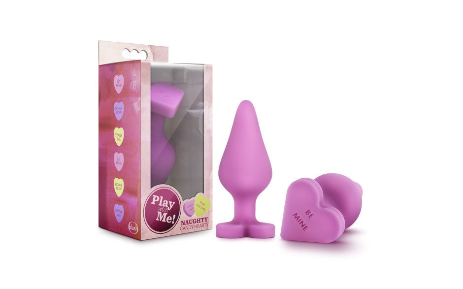 Play With Me Naughty Candy Heart Shaped Be Mine Silicone Butt Plug - Butt Plugs