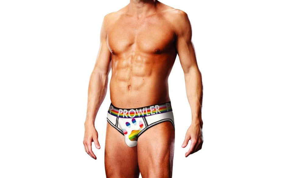 Prowler Oversized Paw Open Backless Mens Brief White - Mens Briefs And Boxers