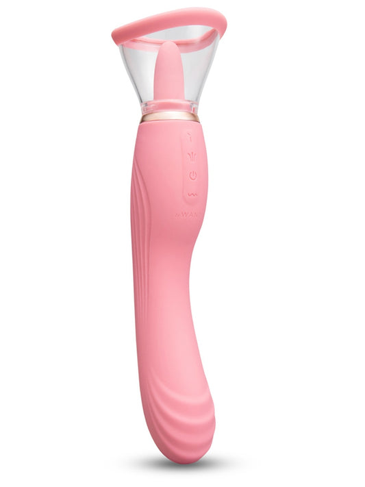 Le Wand Lick Double Ended Vibrator with Licking Tongue
