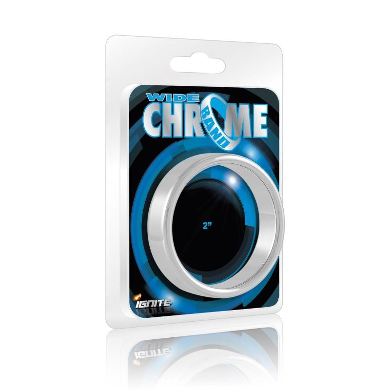 SI Novelties Wide Band Chrome Mens Metal Cock Rings - Cock Rings