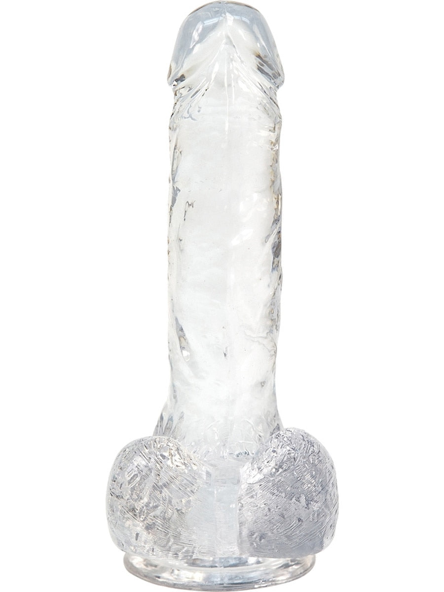 BMS Factory Crystal Addiction 7 Inch Clear Dildo with Balls - Vibrating Dildos