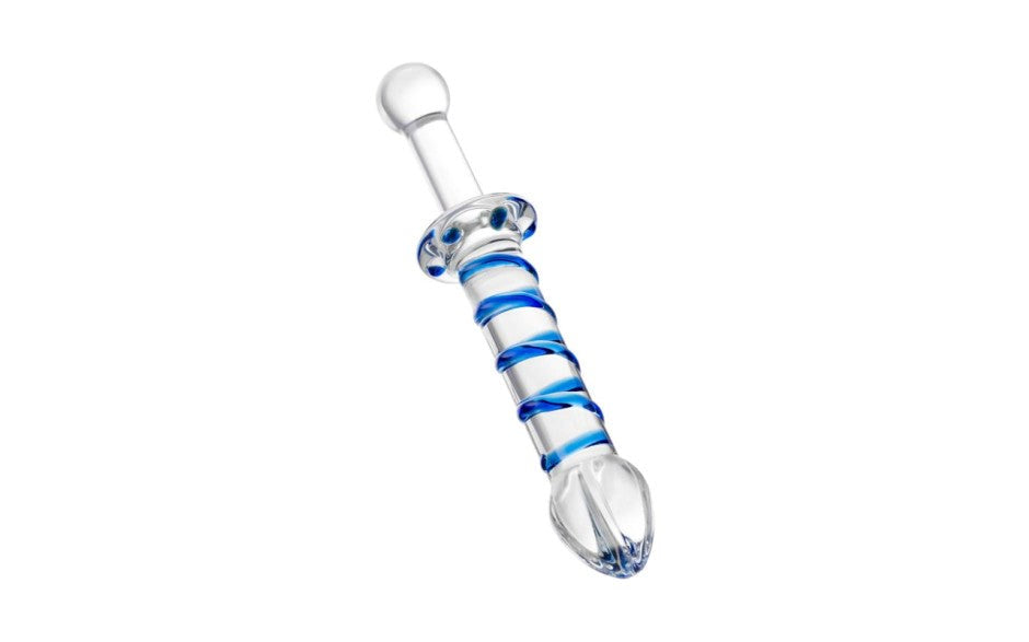 Sexus Glass Dildo Probe With Handle 23cm Clear - Glass Sex Toys