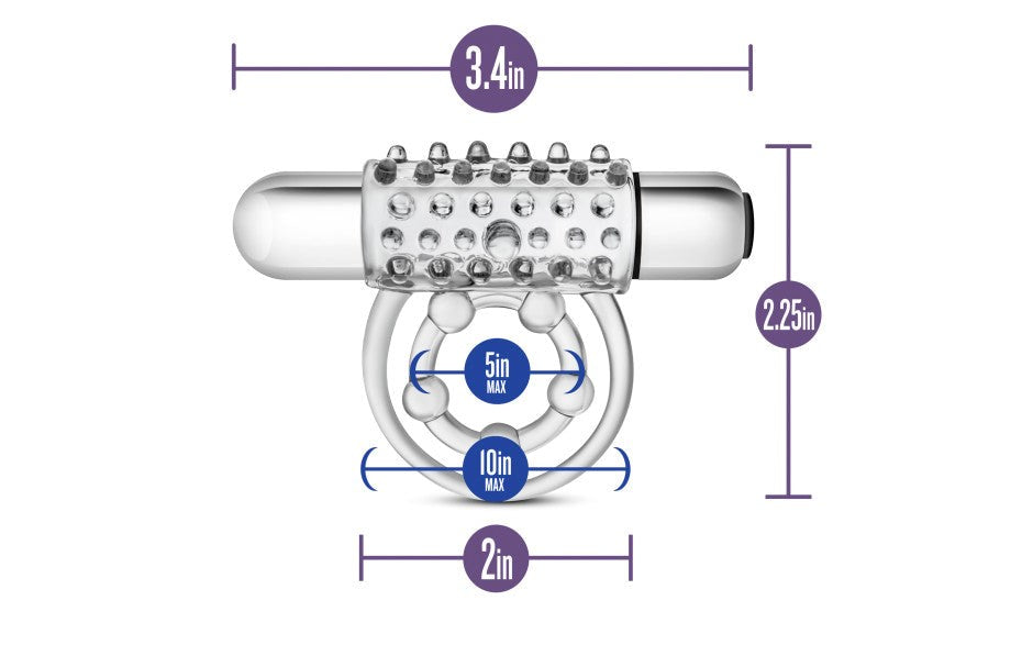 Stay Hard Super Clitifier Vibrating Cock Ring Clear - Vibrating Cock Rings