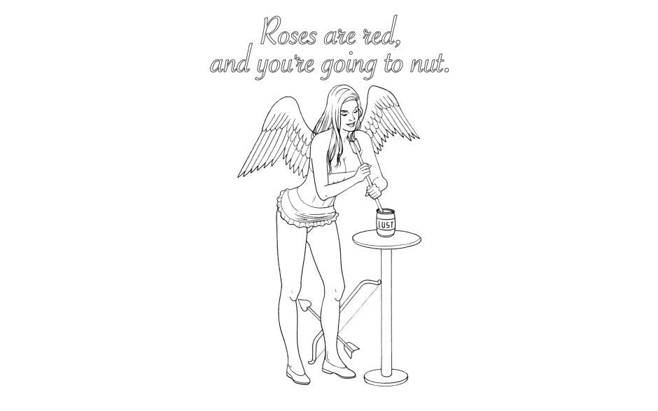 Wood Rocket My Naughty Valentine Adult Colouring Book - Party Gifts and Novelties