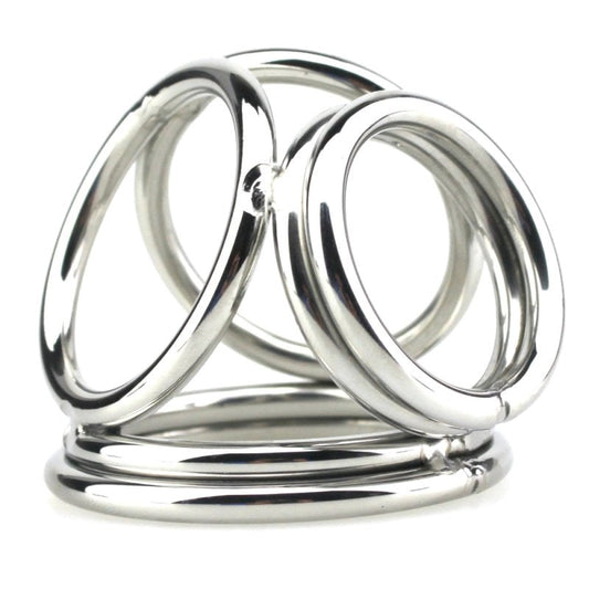 BDStyle Stainless Steel Quad 4 Ring Cock and Ball Cage