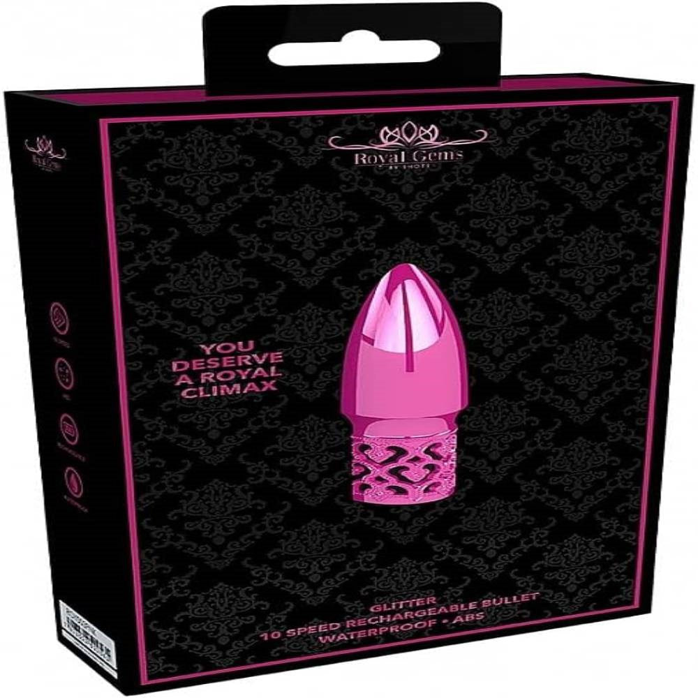 Shots Royal Gems Sparkle Rechargeable ABS Bullet Vibrator - Bullet Vibrators