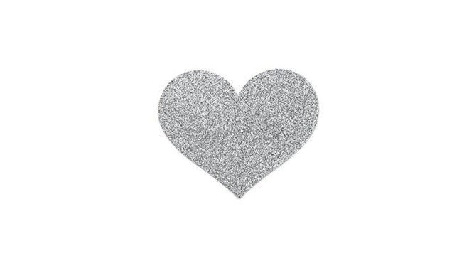 Bijoux Indiscrets SI Flash Bolt Heart Shape Pasties Silver - Breast and Nipple Toys