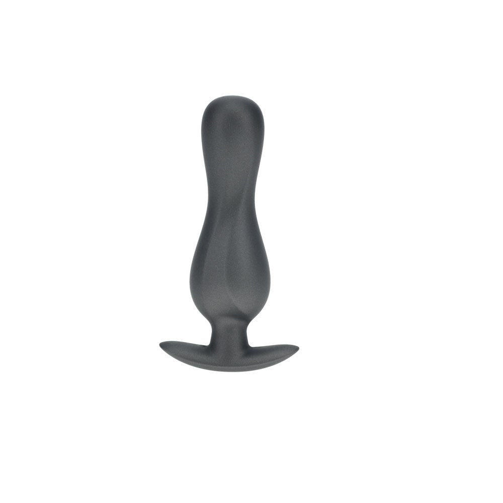 Shots OUCH! Curvy 11.7 cm Metallic Silicone Anal Plug - Butt Plugs