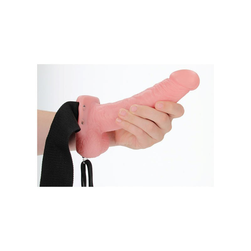 Shots REALROCK Hollow Strap-On Dong with Balls Flesh - Strap On Sextoys