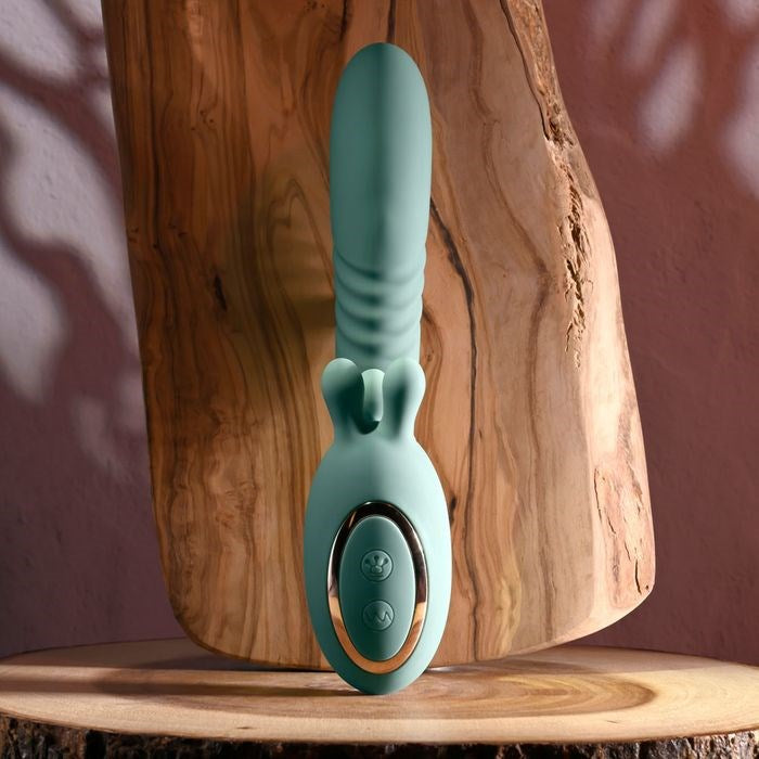 Evolved THRUST INTO ECSTASY Thrusting and Rotating G Spot Vibrator Green - G-Spot Vibrators