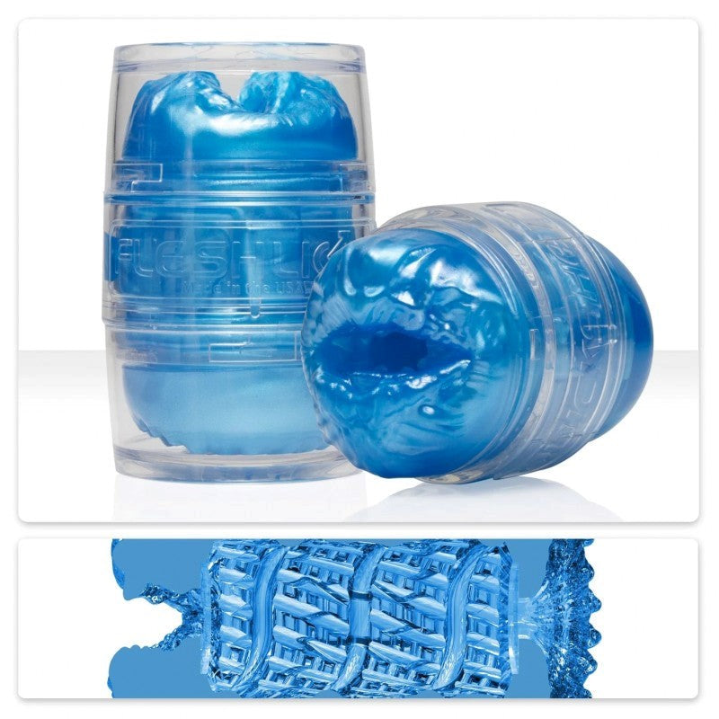 Fleshlight Quickshot Alien Blue Metallic Mouth and Butt Mens Masturbator - Fleshlight Male Masturbators