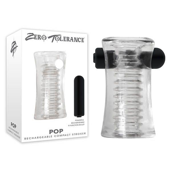 Zero Tolerance Pop Male Stroker With Vibrating Bullet Clear - Masturbators and Strokers