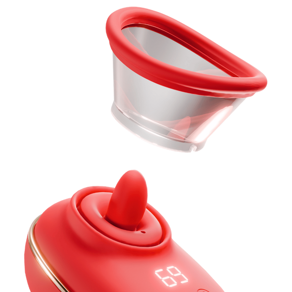 Amovibe Vortex Sucking & Licking Clitoral Stimulator Red - Clit Ticklers and Pulsators