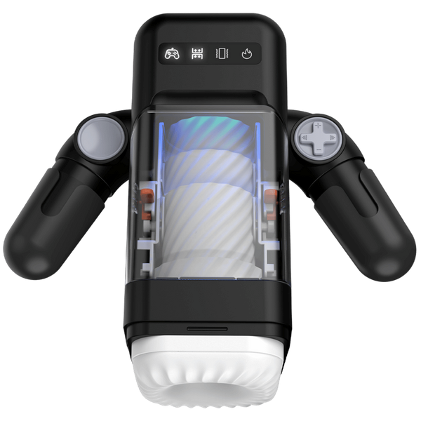 Amovibe Game Cup Thrusting & Rechargeable Male Masturbator Black - Masturbators and Strokers