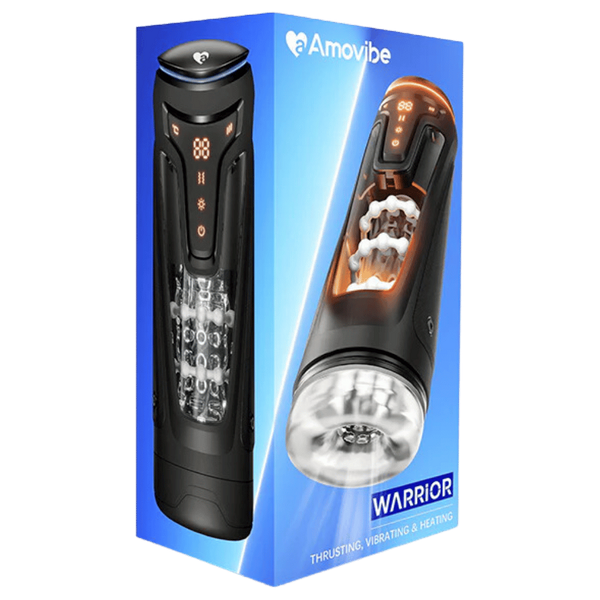 Amovibe Warrior Rechargeable Thrusting Male Masturbator Black - Masturbators and Strokers