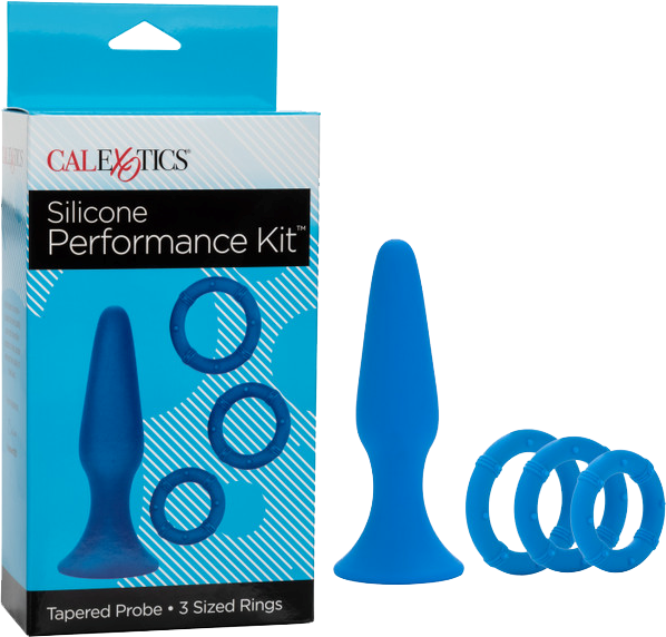 California Exotics Silicone Butt Plug Performance Kit Blue - Butt Plugs