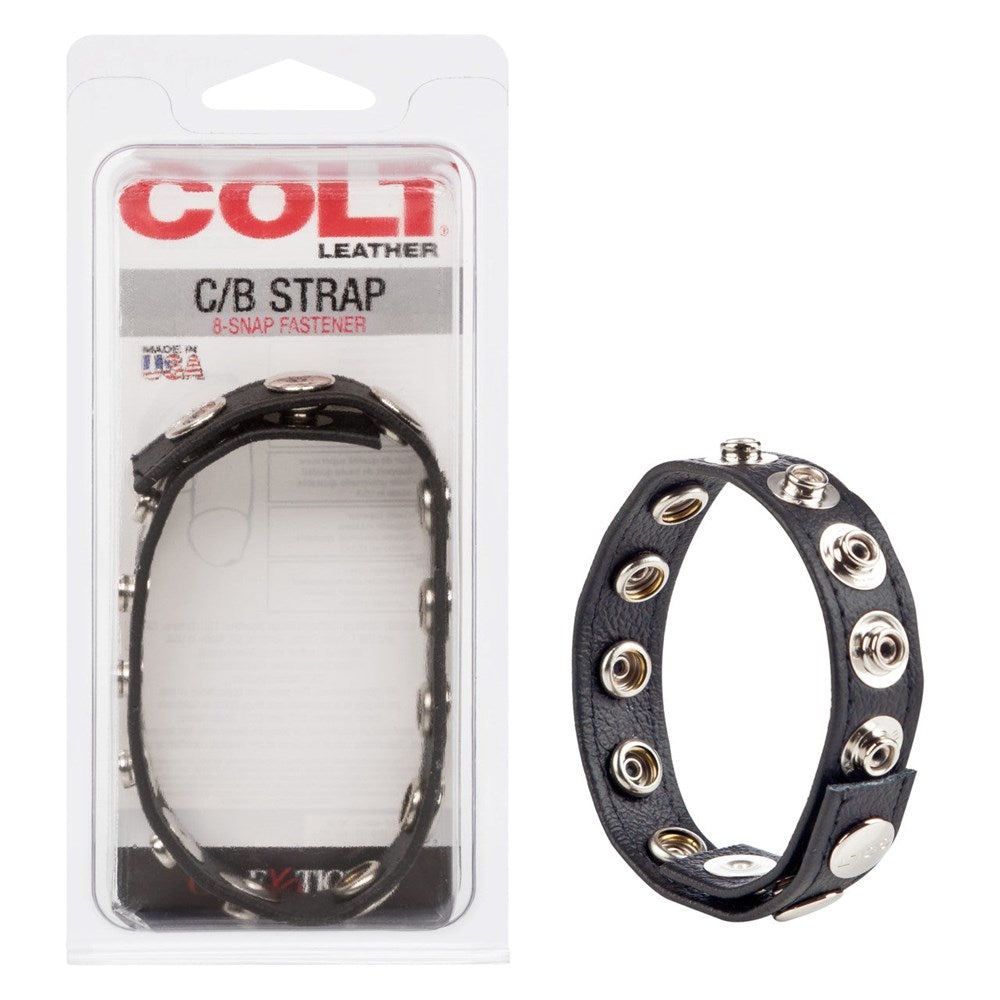 Colt Adjustable 8 Snap Fastener Leather C/B Strap Cock Ring - Cock Rings
