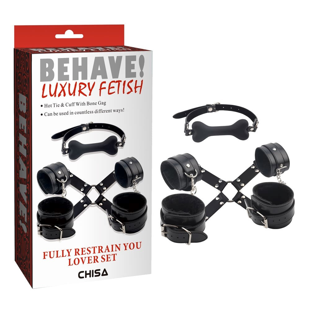 Behave Fully Restrain You Lover Bondage Set Black - Bondage Kits