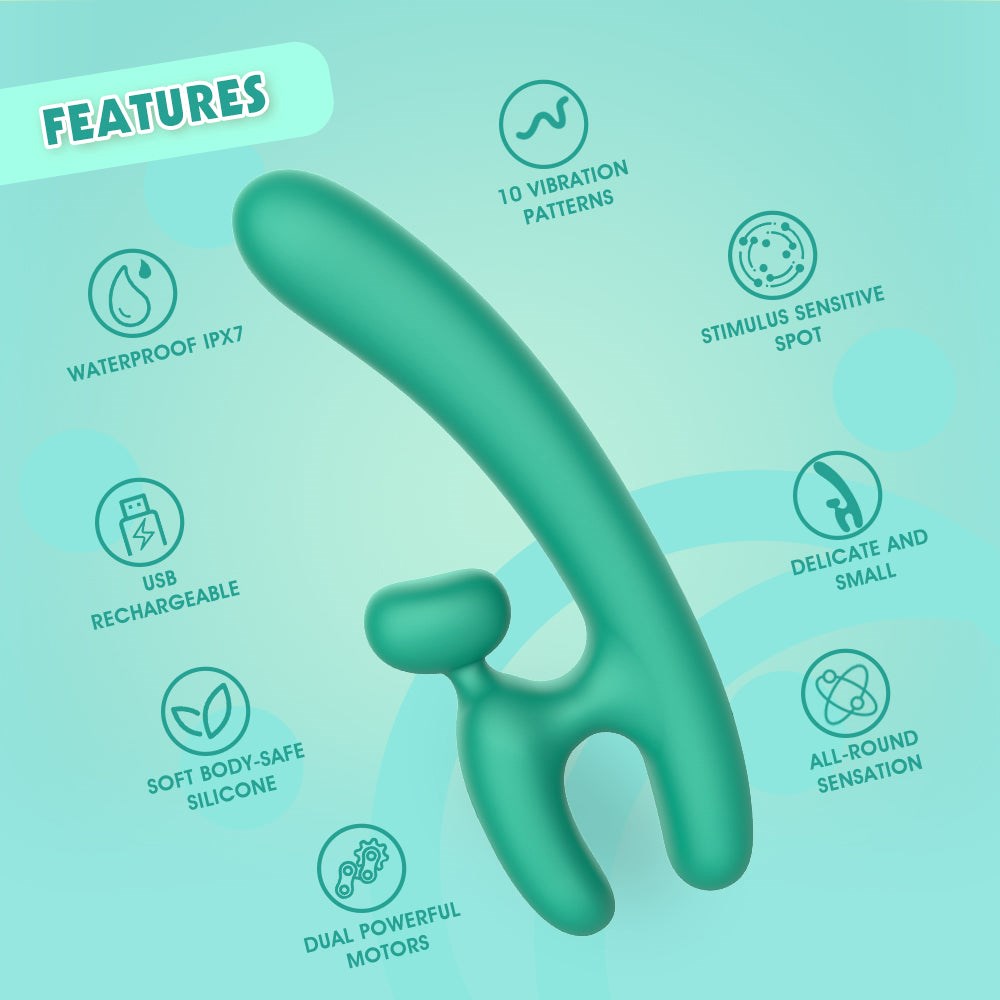 Lust Ripple Hriendyri Personal Adult Massager Teal - Personal Massagers