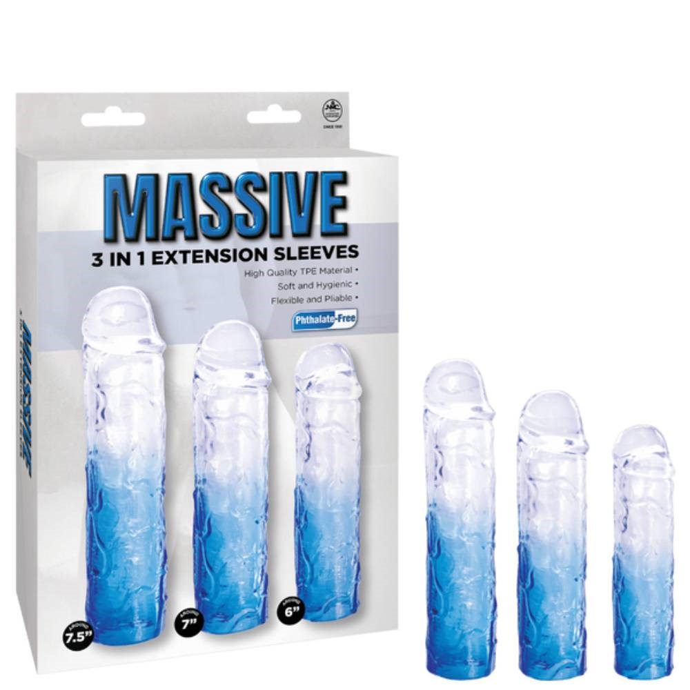 Massive 3 in 1 Mens Penis Extension Sleeve - Penis Sleeves and Extenders