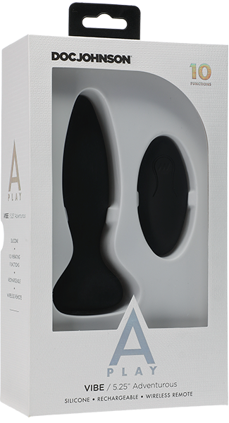 A-Play Vibe Adventurous Remote Control Rechargeable Butt Plug Black - Butt Plugs