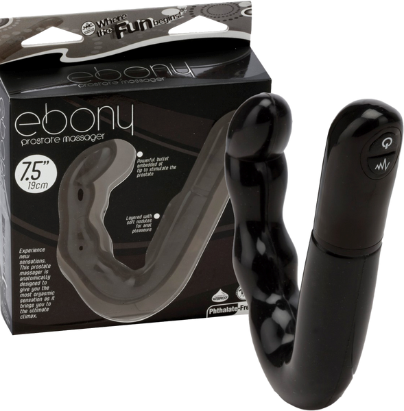 Excellent Power Ebony 10 Function Prostate Massager Black - Prostate Toys