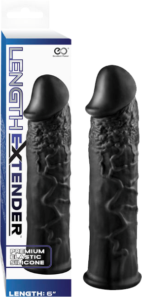 Excellent Power Penis Length Extender 6 Inch Black - Penis Sleeves and Extenders