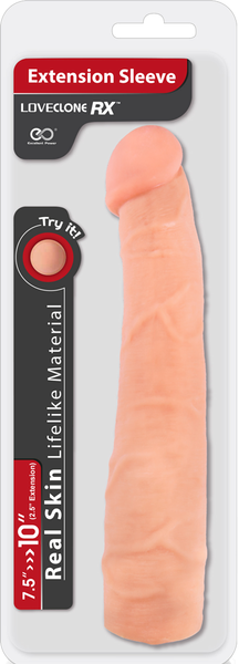 Loveclone RX Penis Extension Sleeve 10 Inch Flesh - Penis Sleeves and Extenders